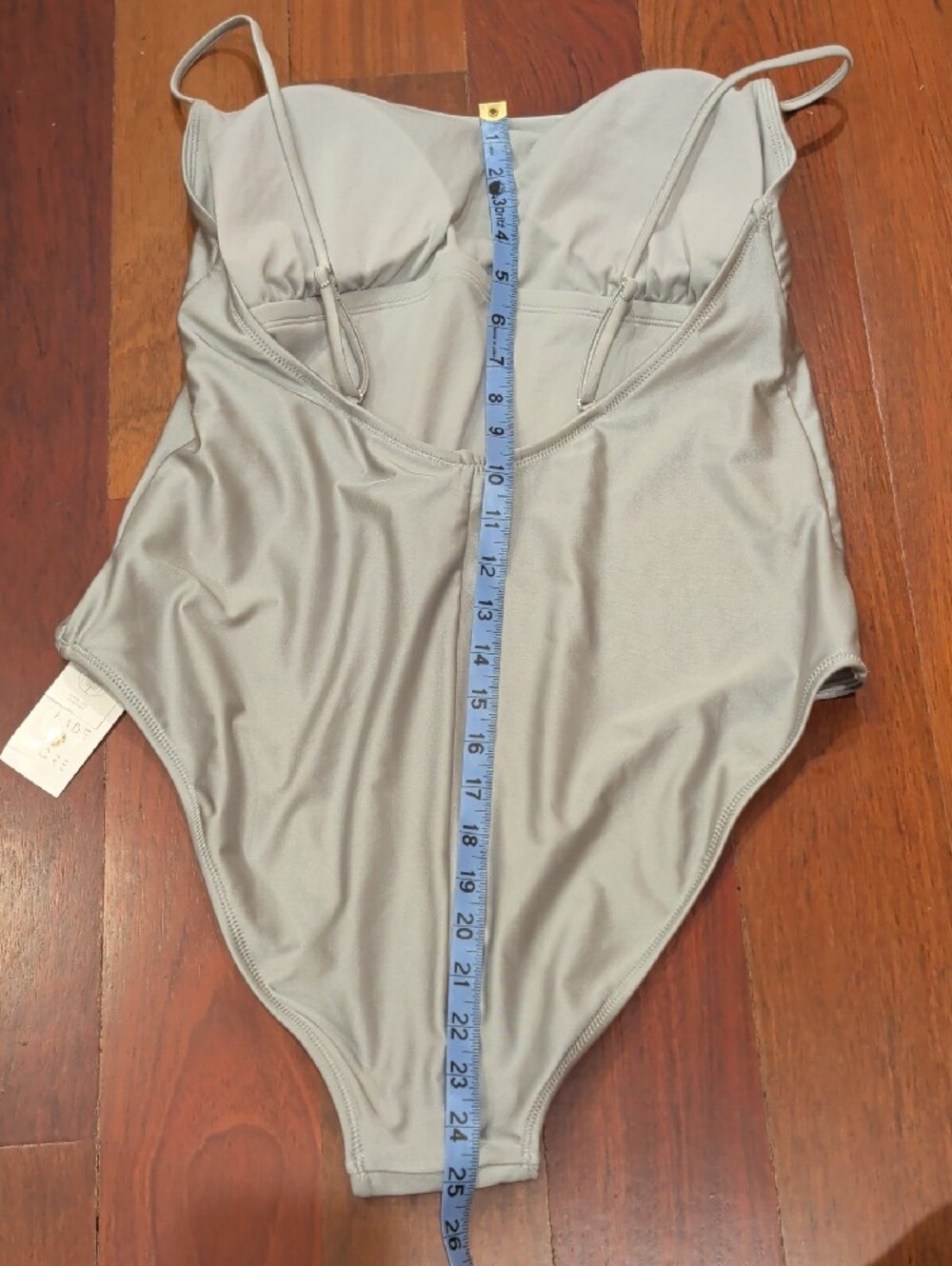 Shade & Shore Silver High Leg Cheeky One Piece Swim Bathing Suit NWT Pool Beach - Picture 6 of 9